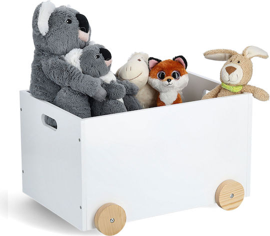 Zeller Kinder Aufbewahrungsbox aus Holz Weiß 50x36x30cm 1Stück