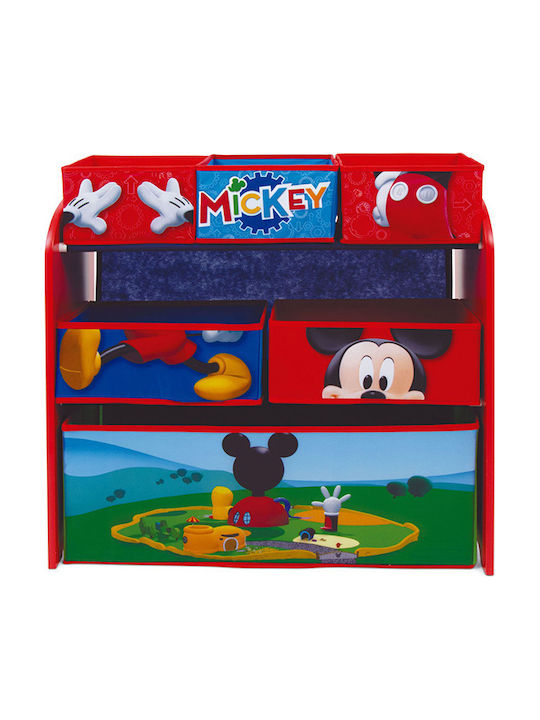 Toy Storage System made of Wood Mickey Mouse Light Blue 66.5x30x67cm 7pcs