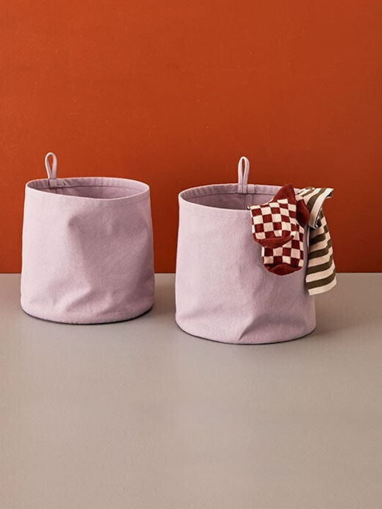 Kids Concept Kinder Aufbewahrungskorb aus Stoff Lila 20cm 2Stück