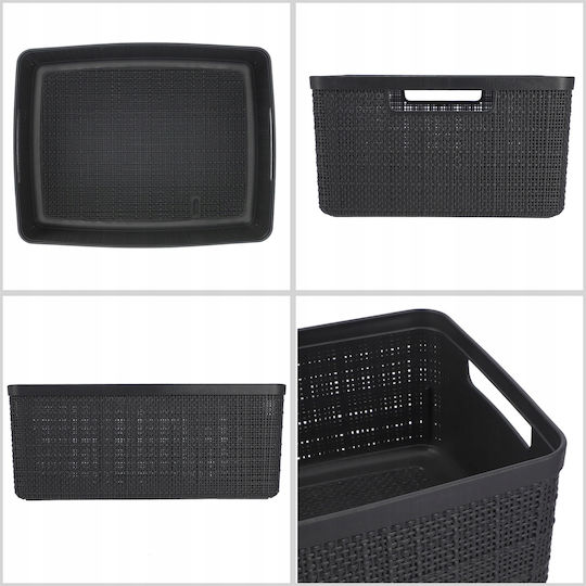 Curver Plastic Storage Basket Jute Gray 12lt