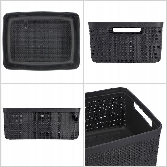Curver Plastic Storage Basket Jute Gray 5lt