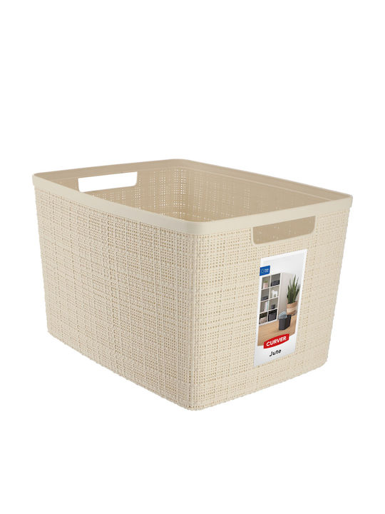 Groziņš Jute L 20l 36x28x23cm Cream Color