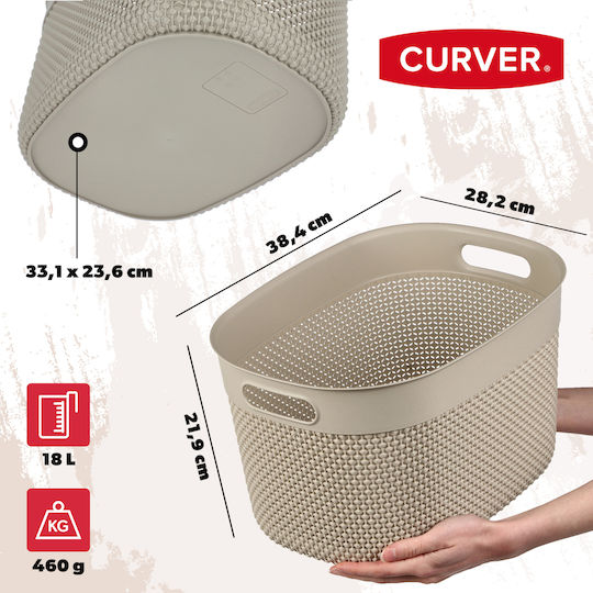 Curver Coș de Depozitare Bej 18lt 1buc