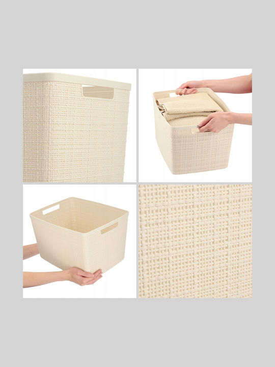Jutekorb L 20l 36x28x23cm Cremefarbe