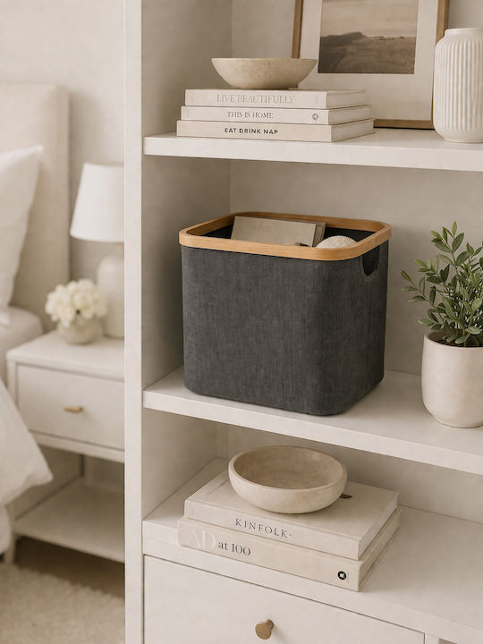 MRShome Fabric Gray Storage Basket 30.5x30.5x30cm