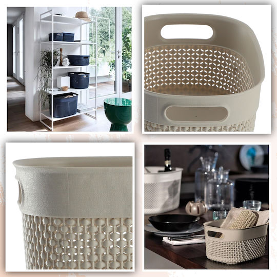 Storage Basket Grozs Filo S 6l 26.6x22x15cm Beige