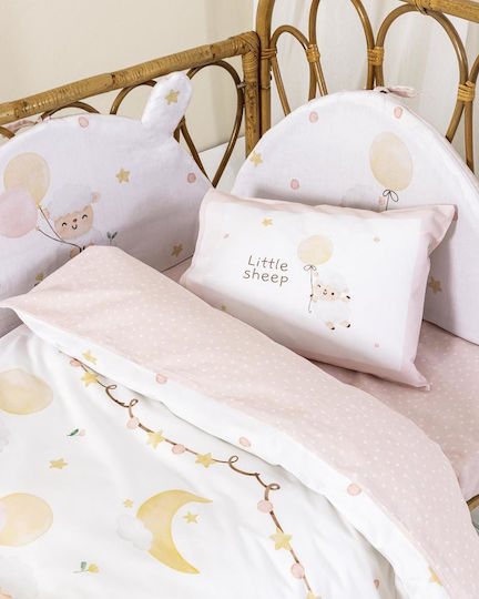 Nima Little Crib Bumper Classic Inside Pink 40cm