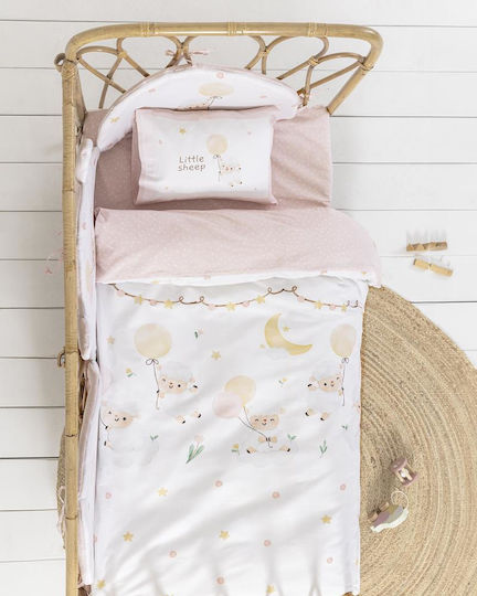 Nima Little Crib Bumper Classic Inside Pink 40cm