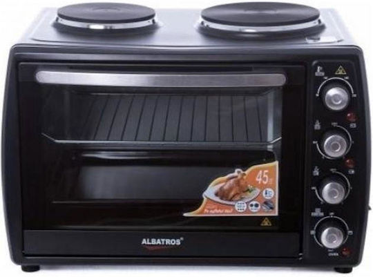 Albatros Ηλεκτρικό Φουρνάκι 45lt Χωρίς Εστίες Μαύρο