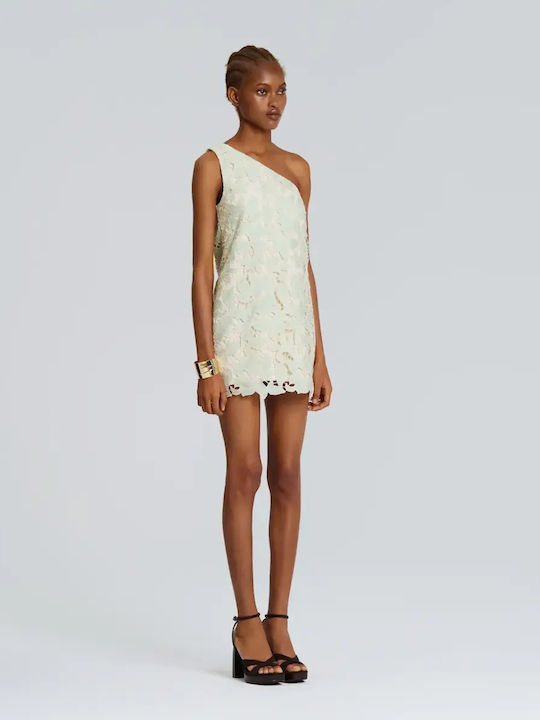 Summer Mini Evening Dress with Lace Mint