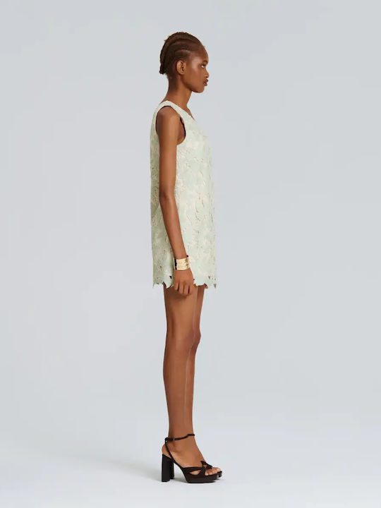 Summer Mini Evening Dress with Lace Mint