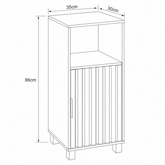 MRShome Bathroom Cabinet 35x30x86cm Brown