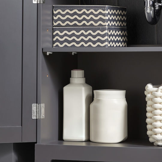 SoBuy Bathroom Cabinet L60xW30xH60cm Gray