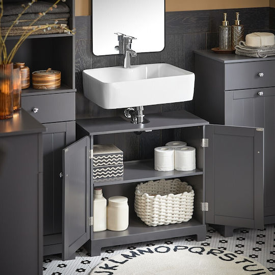 SoBuy Bathroom Cabinet L60xW30xH60cm Gray