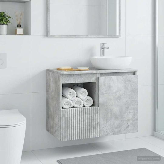 vidaXL Badezimmerschrank 30x35x50cm Grau