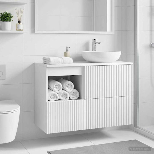vidaXL Ντουλάπι Μπάνιου 30x35x50cm Λευκό