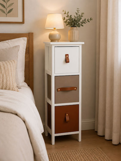 MRShome Bathroom Cabinet 25x25x77cm White