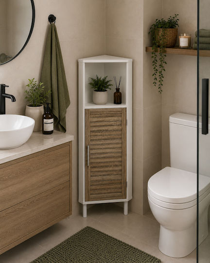 MRShome Bathroom Cabinet 30x30x118cm Brown
