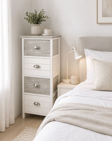 MRShome Bathroom Cabinet 37.5x27.5x89.5cm White