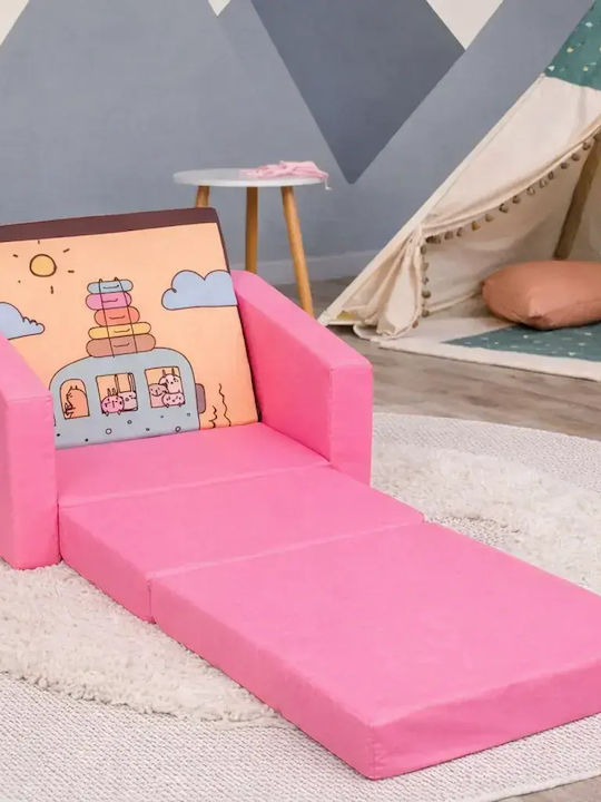 Armchair Trav with Armrests Pink 37x45x42cm