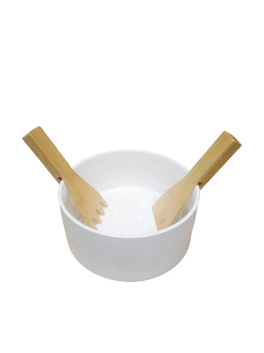 Cryspo Trio Salad Bowl White 23x23x10cm