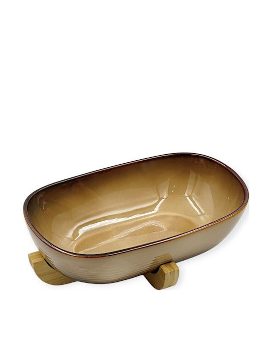 Karvounis Wooden Salad Bowl Brown 28.5x16.5cm