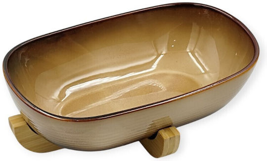 Καρβούνης Σαλατιέρα Ξύλινη Καφέ 28.5x16.5cm