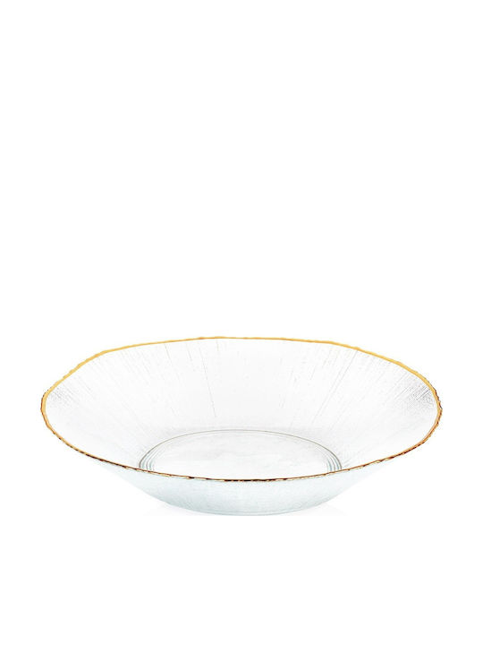 Home&Styling Collection Σαλατιέρα Γυάλινη Χρυσή 29.5x29x6cm