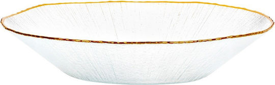 Home&Styling Collection Σαλατιέρα Γυάλινη Χρυσή 29.5x29x6cm