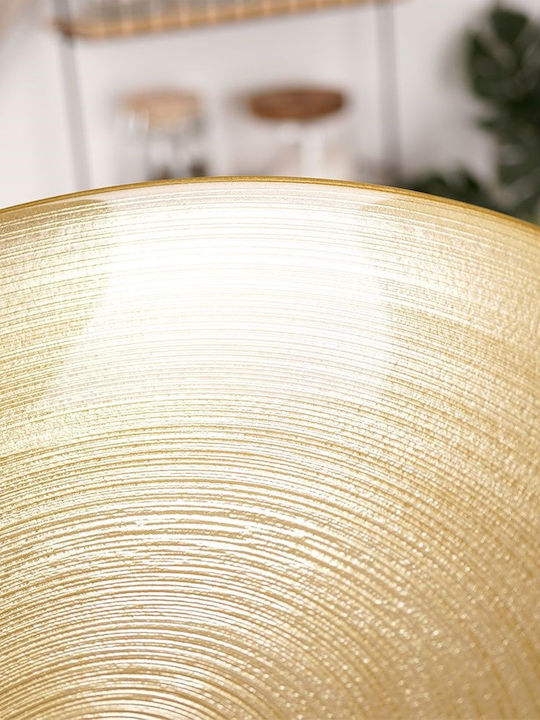 JK Home Decoration Glass Salad Bowl Gold 30x30x6cm