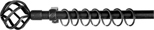 TnS Metallisch Vorhangstange Einfach 210cm Black/Silver
