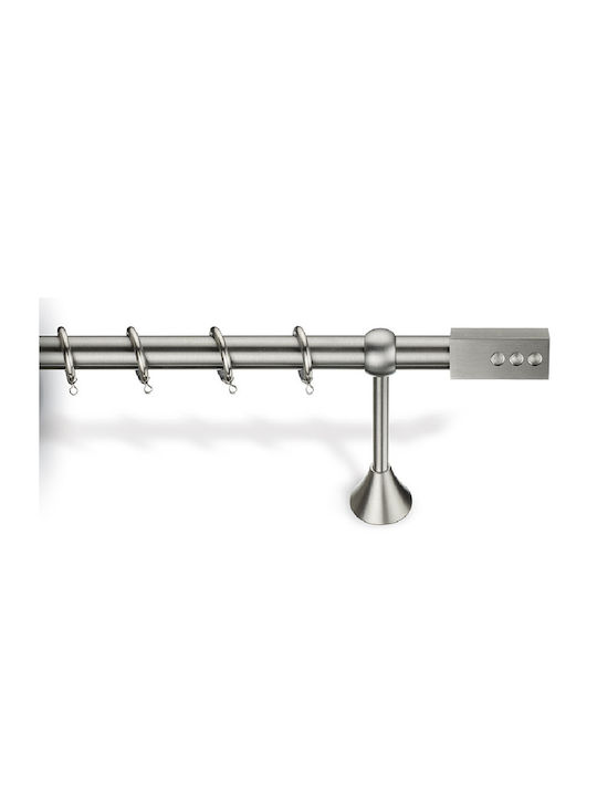 Viobrass Metallisch Vorhangstange Einfach Φ25mm 160cm Nickel Matte