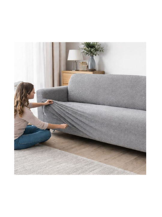 Elastic Cover for Double Sofa Suitable for Sofa with Armrests 130 170 Cm Gray