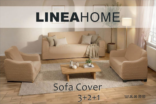Linea Home City Living Room Set Elastic Covers Gray 3 Pieces