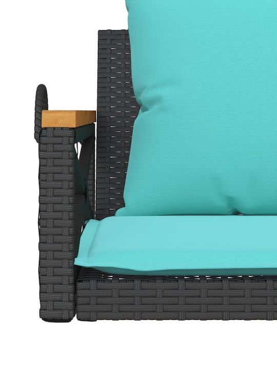Hanging Swing with Pillow 2 Seats Rattan Gray Load Weight up to 110kg L109xW62xH40cm