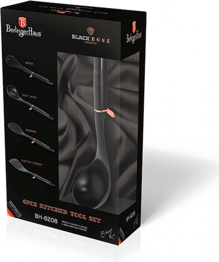 Berlinger Haus Plastic Cooking Utensil Set Black Black Rose Collection 4pcs
