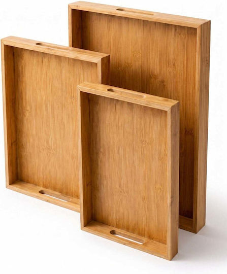 SteweHome Bamboo Δίσκος Σερβιρίσματος 30x40cm 3τμχ