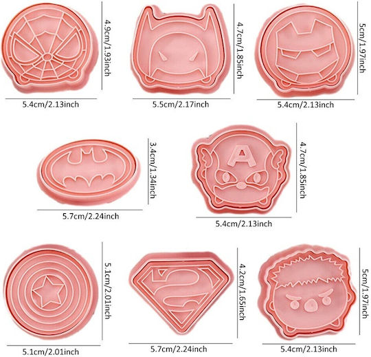 Superhero Avengers Stamp Cutters 8pcs