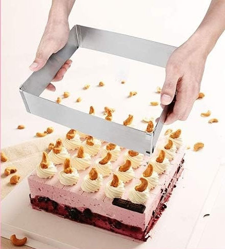 Adjustable High Edge 8cm Rectangular 15x15/28x28cm Baking Pan Mold