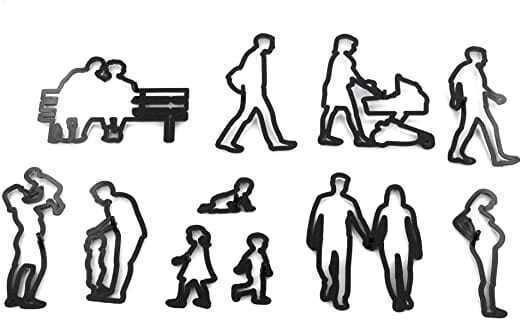 Family Silhouette Rodzina Sugar Paste Cookie Cutters