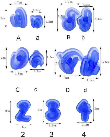 Imprint Template Sugar Paste Small Capital Letters Numbers Decorative Font