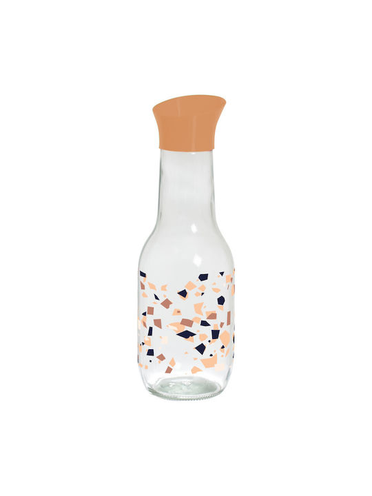 Viosarp Glass Water Bottle with Screw Lid Transparent 1000ml