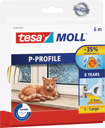 Tesa Tesamoll Opritor de Curent Ușa / Fereastra în Culoarea Alb