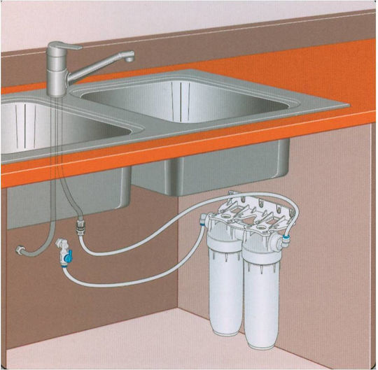 Atlas Filtri SX Water Filtration System Double Under Sink Micron 3/4'' 312212