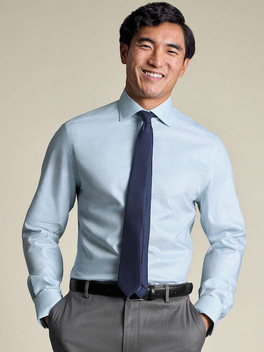 Charles Tyrwhitt Βαμβακερό Πουκάμισο Πράσινο Ανοιχτό