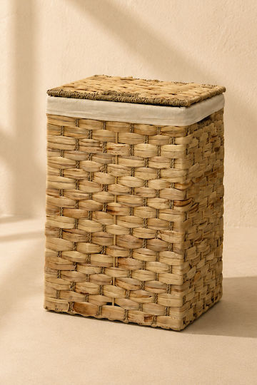 Kaemingk Dekoratives Körbchen Stoff mit Deckel & Griffen Braune 40x31x58cm