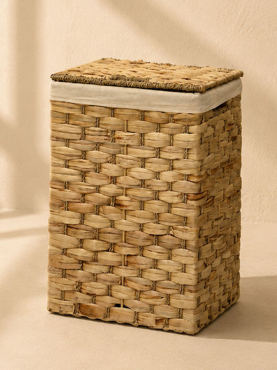Kaemingk Decorative Fabric Basket with Cap and Handles Brown 45x36x64cm