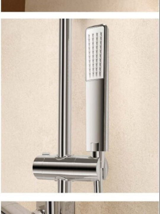 Imex Duschsäule mit Wannenbatterie Silber