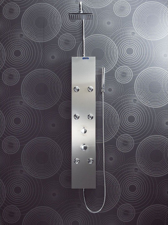 Sanitec A-301 Shower Column with Hydromassage 162cm Silver