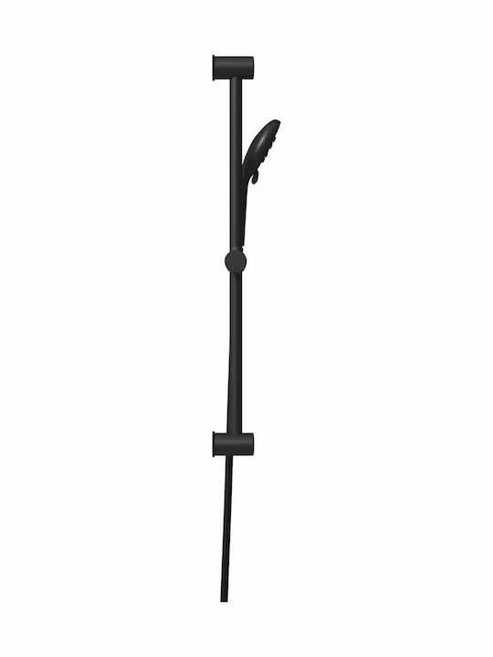 vidaXL Adjustable Shower Column Without Mixer Black